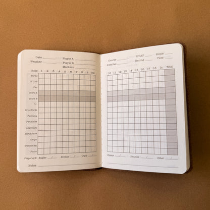 Brown Leather Golf Scorecard
